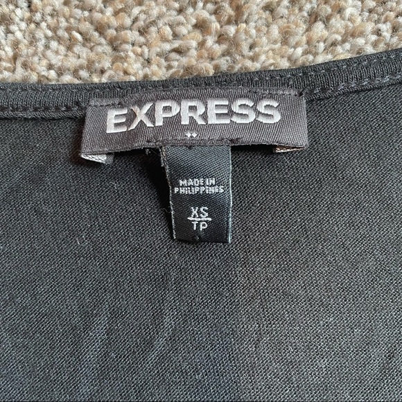 Express Black Sleeveless V-Neck Wrap Top Extra Small - Picture 6 of 7